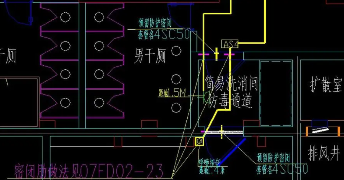 人防密闭肋图纸标注
